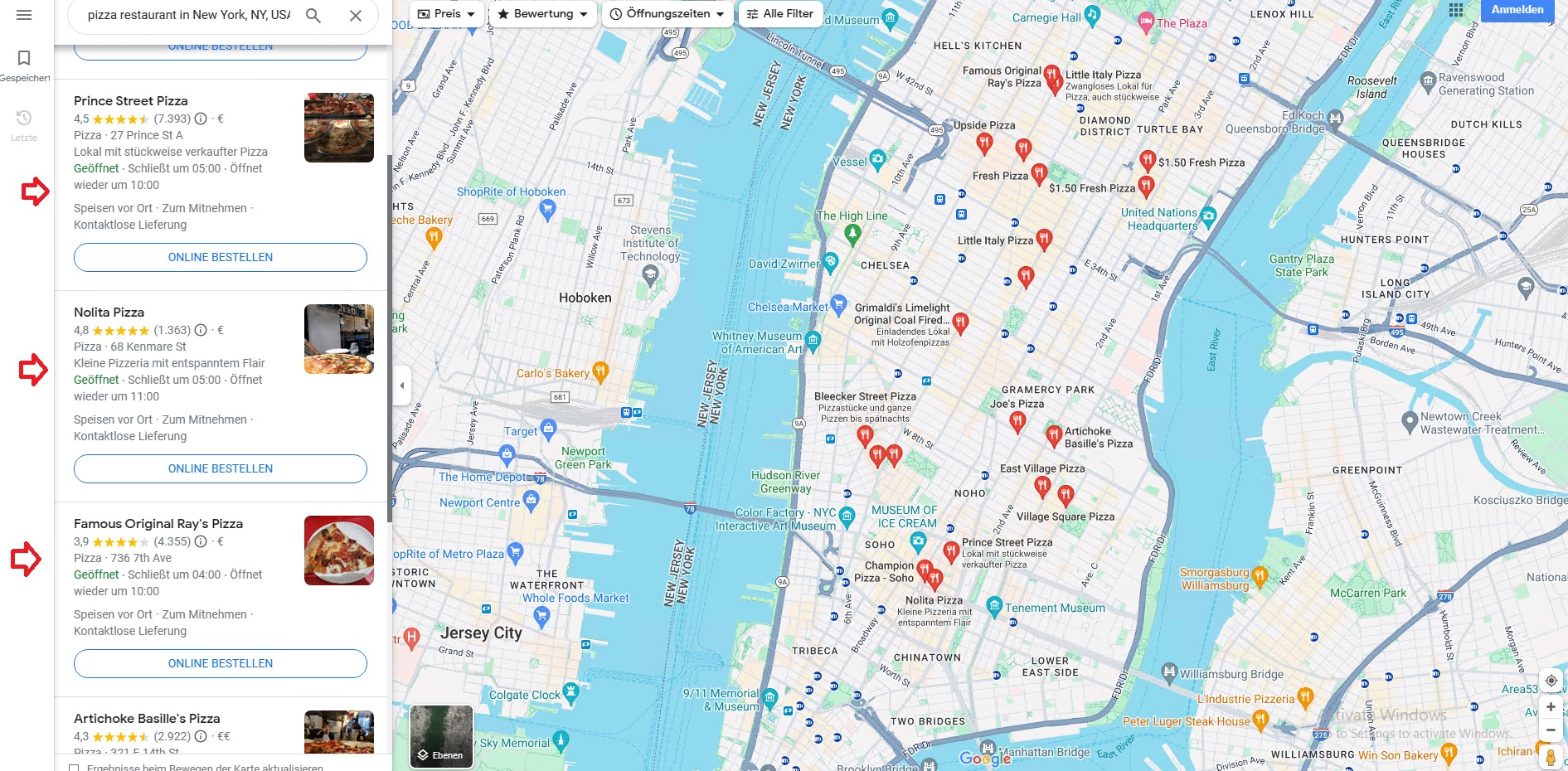 google maps data scraper - results